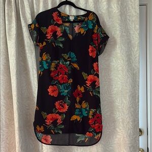 A New Day Red and Black Sheath Dress Short Sleeve Crew Neck